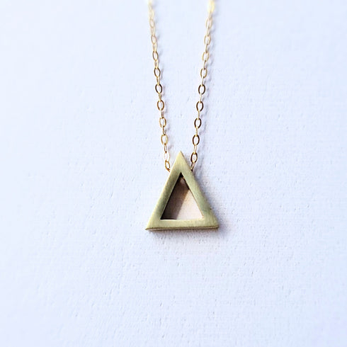 Minimalist Gold Floating Triangle Necklace